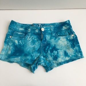 Blue tie dye shorts